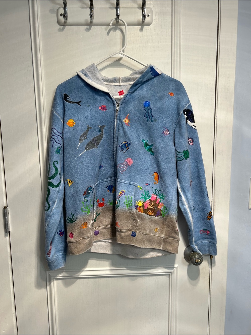 Homemade Ocean Scene Zip-Up Hoodie Jacket - medium